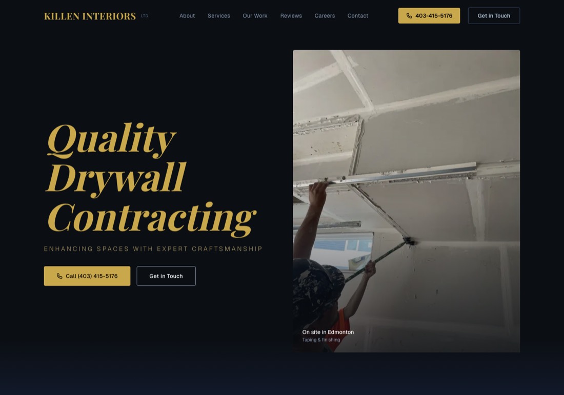 Killen Interiors website homepage